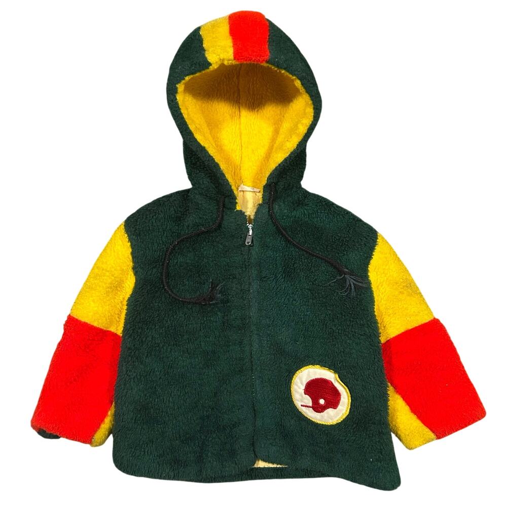 Vintage 70s 80s ToddleTime JC Penney Fleece Full Zip Football Helmet Jacket 2T